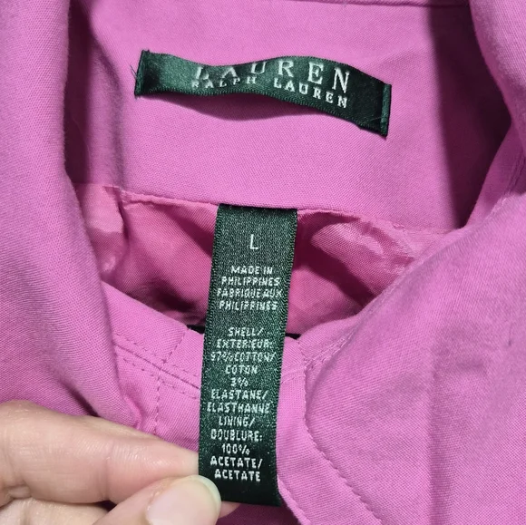 Lauren Ralph Lauren Pink Double-Breasted Cropped Jacket Size Large - Picture 3 of 8